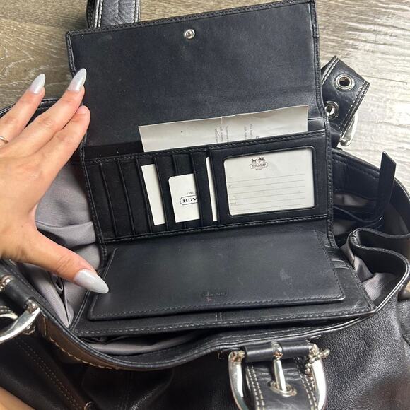 Black coach pleated leather - Picture 5 of 8